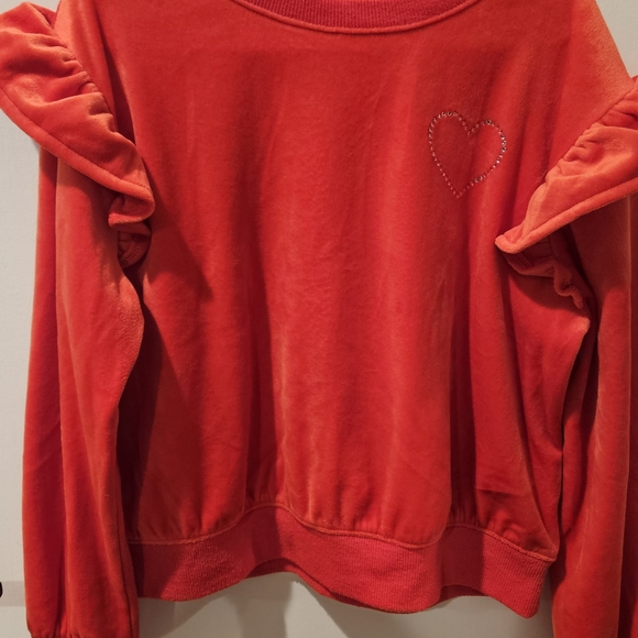 Cat & Jack Red Ruffle Heart Sweater - Picture 2 of 4